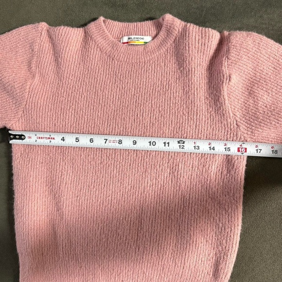 Korean Pink Puff Sleeve Sweater | BBAL JU NO CHO | Soft Knit - Picture 5 of 6